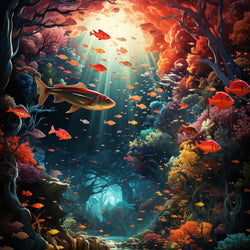 Fish swimming diamond painting