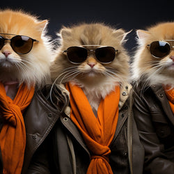 Cats wearing glasses and jackets Diamond Painting