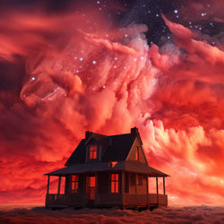 House on Red Clouds Diamond Painting