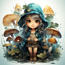 Mushroom Fairy Diamond Art