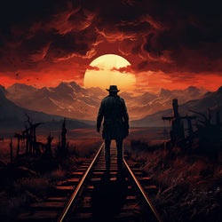 Walking into the Sunset on the Rails Diamond Painting