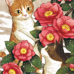 2 Cats and Flowers Diamond Painting