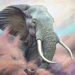 African Bull Elephant Paint by Diamonds