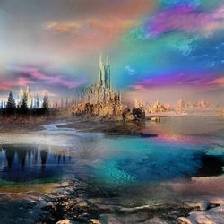 Amazing Landscape with Colorful Sky Diamond Painting