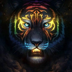 Amazing Tiger Face in Galaxy Diamond Painting