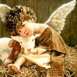 Angel Baby with Lamb Paint by Diamonds