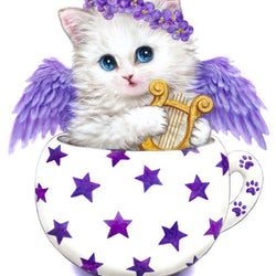 Angel Cat Paint by Diamonds