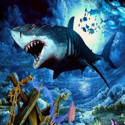 Angry Shark Diamond Painting Kit