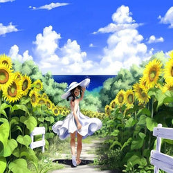 Sunflowers Field Paint by Diamonds