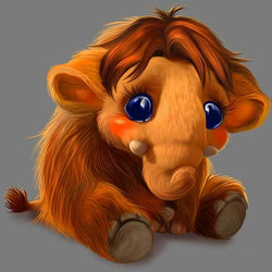 Baby Mammoth Cartoon Paint by Diamonds
