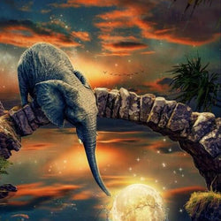 Baby Elephant at Fantasy Place Diamond Painting