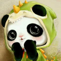 Baby Panda Cartoon Paint by Diamonds