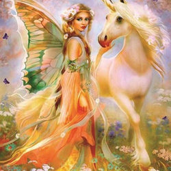 Fairy with Unicorn Diamond Painting
