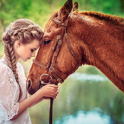 Beautiful Girl & Horse Paint by Diamonds