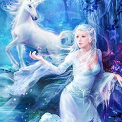 Beautiful Girl & Unicorn Fantasy Diamond Painting