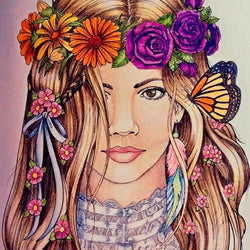 Beautiful Girl with Flowers Crown Diamond Painting