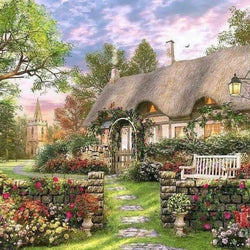 Flowers Lawn Diamond Painting