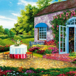 Beautiful Yard Full of Flowers Diamond Painting Kit