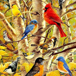 Birds on Autumn Tree Diamond Painting Kit