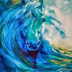 Blue Ghost Ocean Equine Diamond Painting