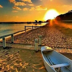 Boat on the Beach Paint by Diamonds