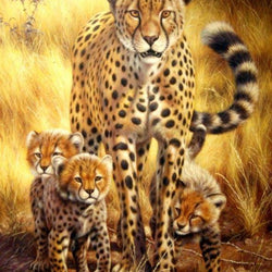 Cheetah Family Diamond Painting Kit