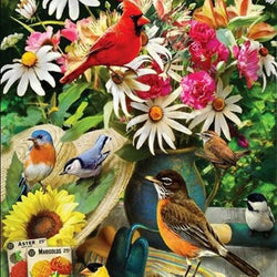 Floral Vase & Birds Diamond Painting Kit
