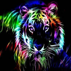 Colorful Neon Tiger Diamond Painting Kit