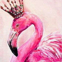 Crowned Flamingo Diamond Painting Kit