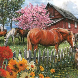 Dog & Horses Paint by Diamonds