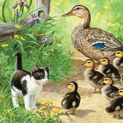 Duck Family & Kitten Paint by Diamonds