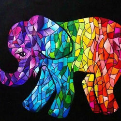 Stained Glass Elephant Diamond Painting Kit