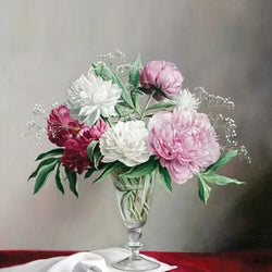 Flowers in Glass - Painting with Diamond