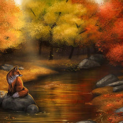 Fox in Autumn Forest Paint by Diamonds