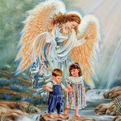 Gaurdian Angel with Kids Diamond Painting