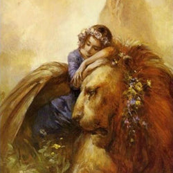 Girl & Lion Diamond Painting Kit