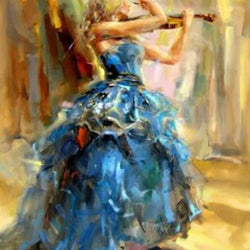 Girl Playing Violin DIY Painting