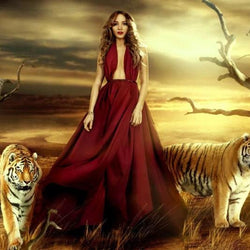 Girl & Tigers Paint by Diamonds