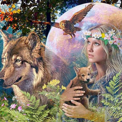 Goddess of the Wolves Paint by Diamonds