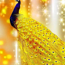 Golden Peacock Diamond Painting Kit