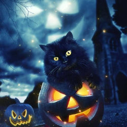 Halloween Cat- Diamond Painting