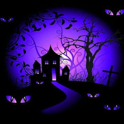Halloween at Night Painting with Diamond