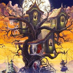 Haunted Tree House & Witches Diamond Painting
