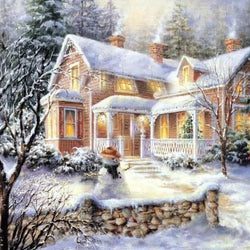 House Under Snow Paint by Diamonds