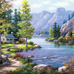Landscape Scenery Painting with Diamond