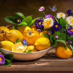 Lemons & Flowers Diamond Painting