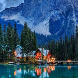 Lighting house & mountain Diamond Painting