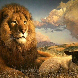 Lion & Lamb Paint by Diamonds