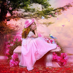 Little Girl in Pink Dress Diamond Painting