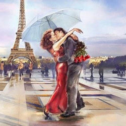 Loving Couple near Eiffel Tower